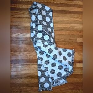 Chico's Houndstooth Dot Reversible Oblong Scarf